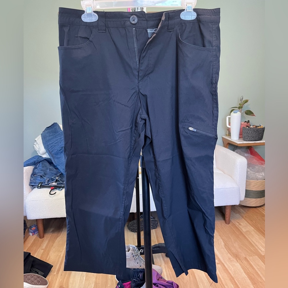 Eddie Bauer Black Women's Cargo Pants with Zip Pocket Detail
